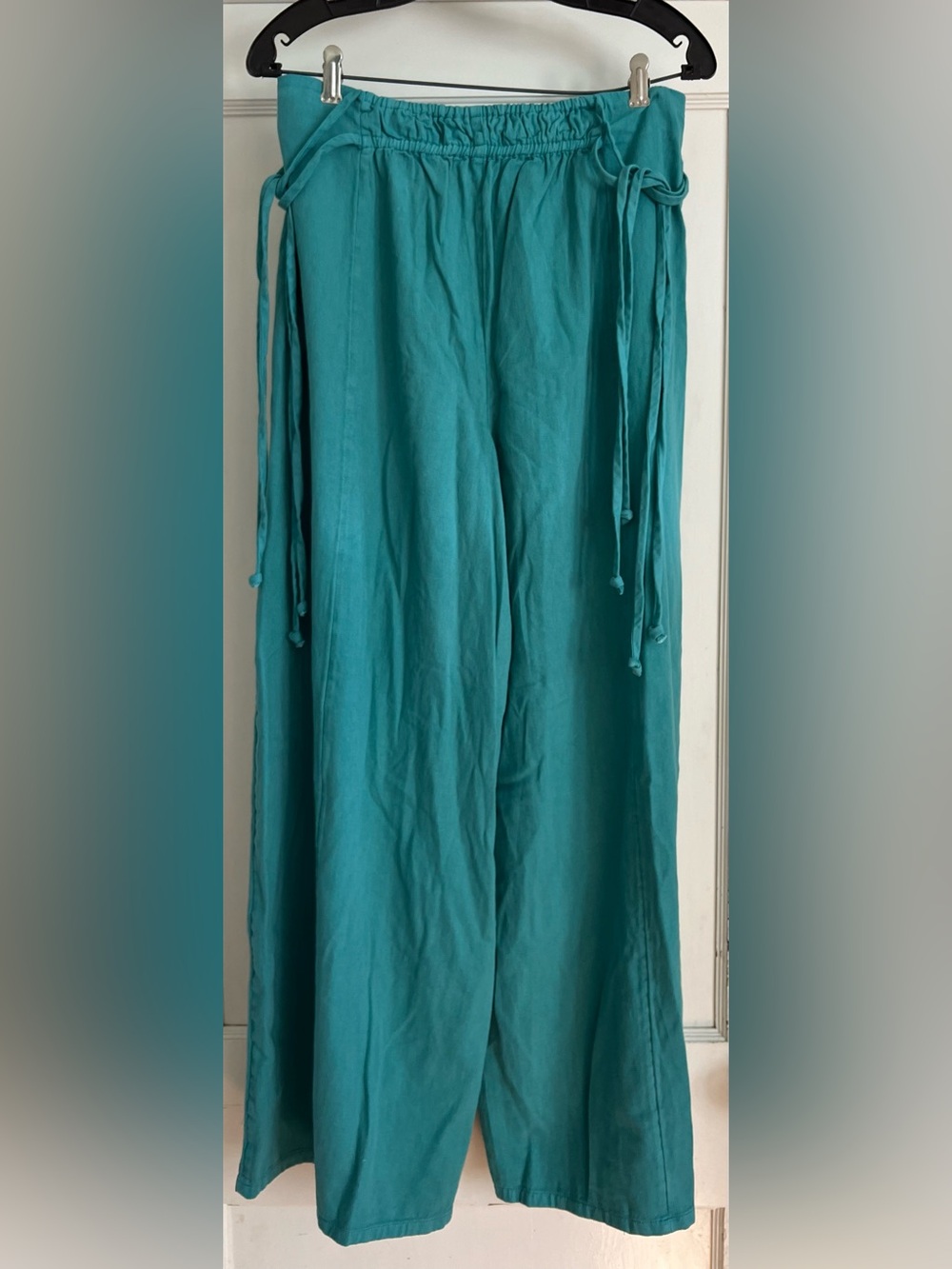 Free People Free-est Cotton Sun Dazed Pants in Turquoise Size Small NWT - Picture 4 of 10